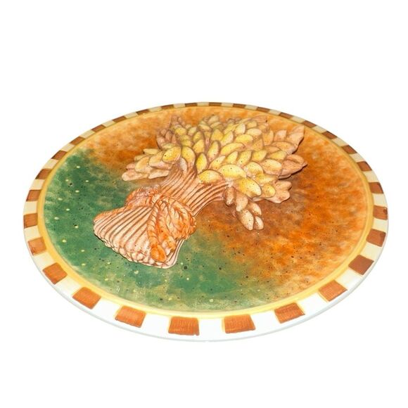 1980s Glazed Porcelain 3D Tree Relief Italian Plate decorative - Picture 3 of 9